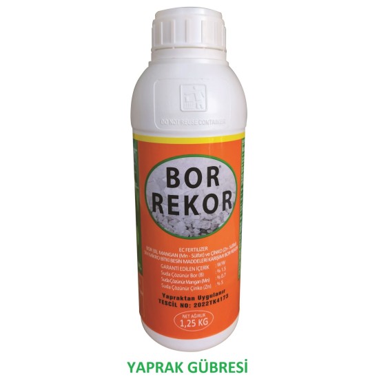 1,25 Kg BOR REKOR Ec Fertilizer Bor Mangan Çinko Sıvı Yaprak Gübresi